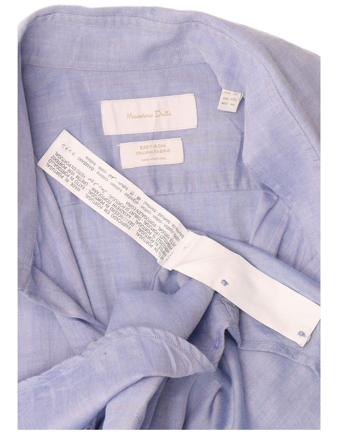 Massimo Dutti Herreskjorte EU 40 15 1/2 Mellemblå Bomuld