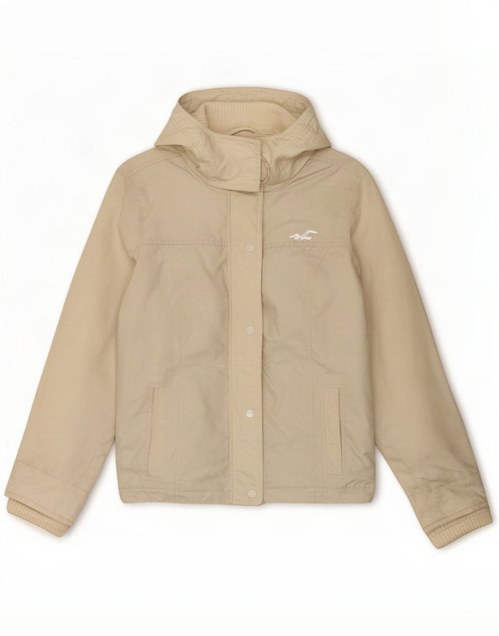 Hollister Dame Windbreaker Jacket UK 14 Large White Polyester