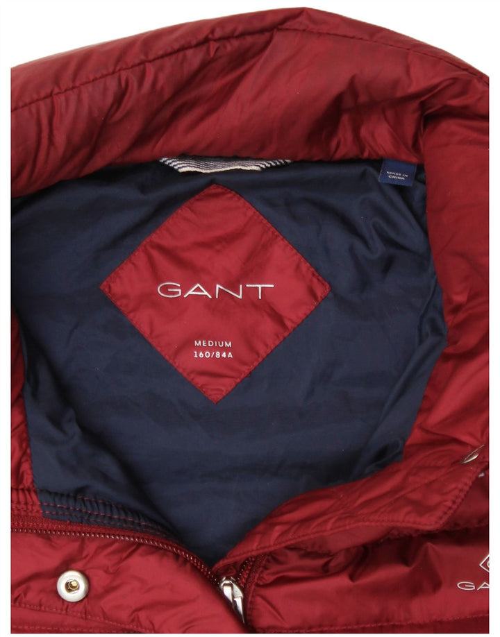 Gant Polstret hættejakke til kvinder UK 14 Medium Burgundy Polyester