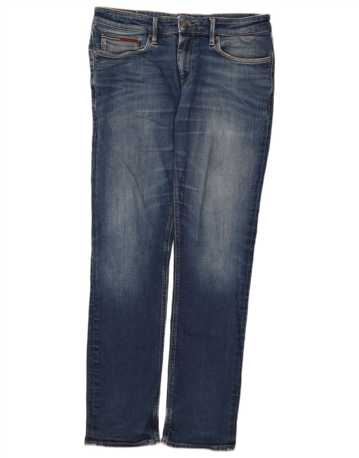Tommy Hilfiger Herre Slim Jeans W34 L32 Blå Bomuld