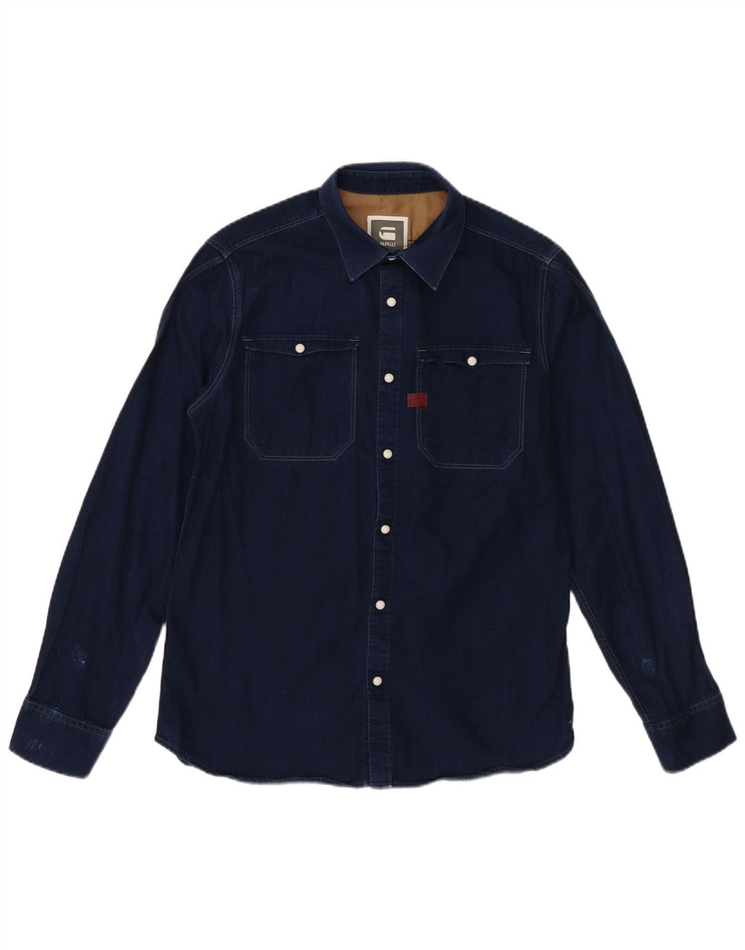 G-Star Herre denimskjorte Medium Navyblå Bomuld