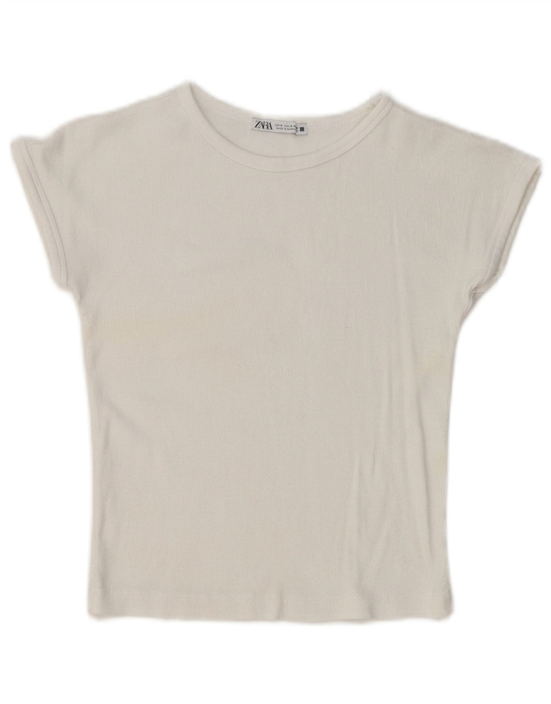 Zara Dame T-Shirt Top UK 10 Small White