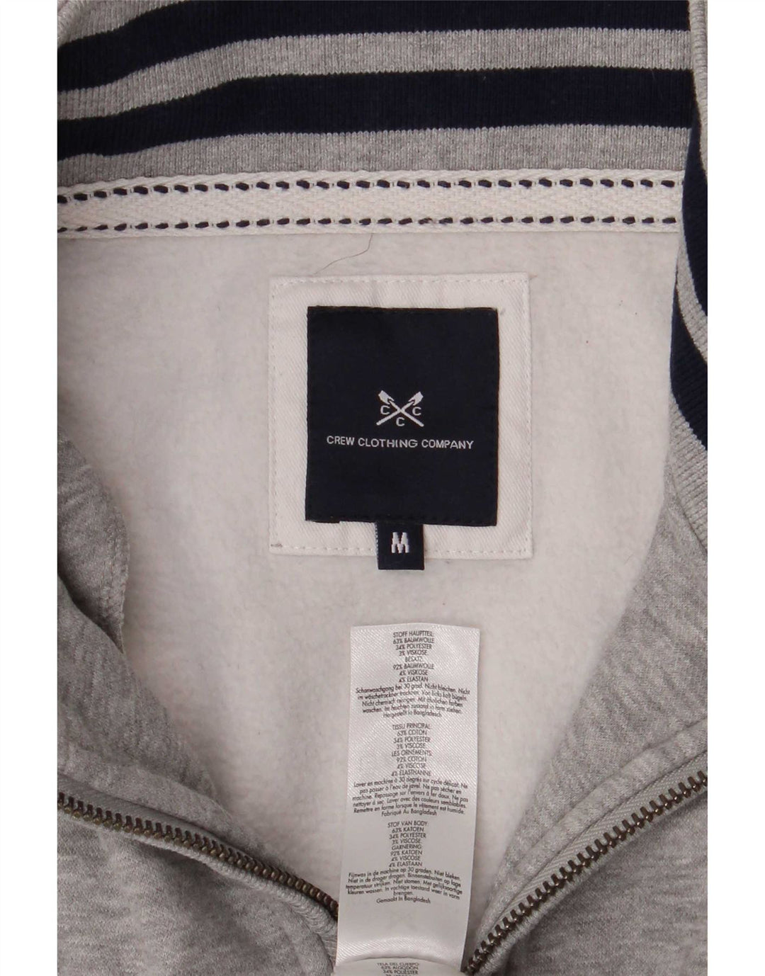 Besætningstøj Herre lynlås-hals sweater Jumper Medium Grå Flecked Bomuld