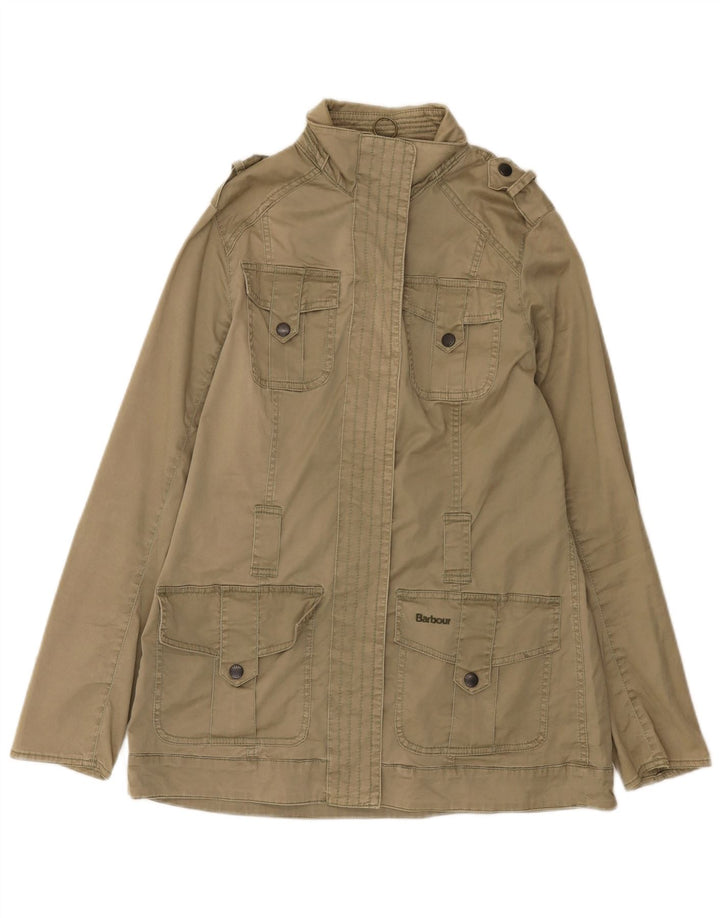 Barbour Dame Military Jacket UK 10 Small Khaki Cotton