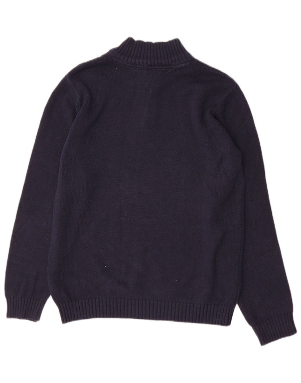 TOMMY HILFIGER drenge sweater med lynlåshals 14-15 år marineblå bomuld