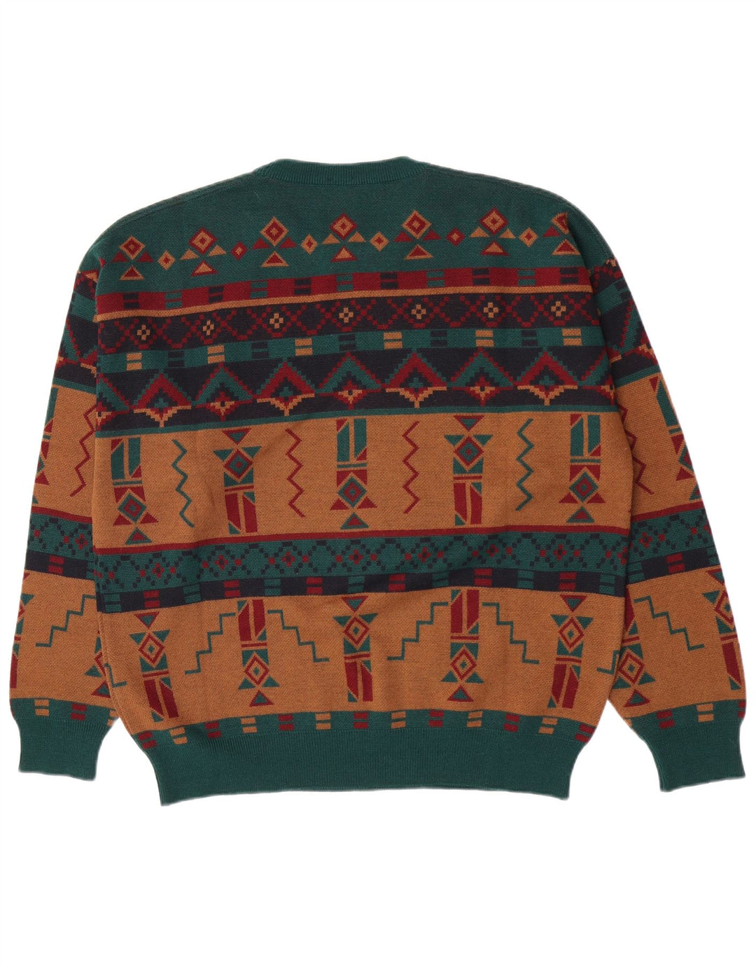 Hvide Sejl Herre Crew Neck Jumper Sweater Stor Flerfarvet Geometrisk