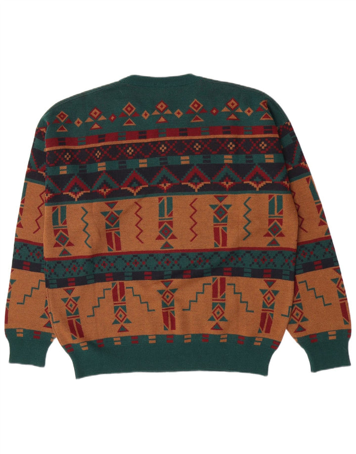 Hvide Sejl Herre Crew Neck Jumper Sweater Stor Flerfarvet Geometrisk