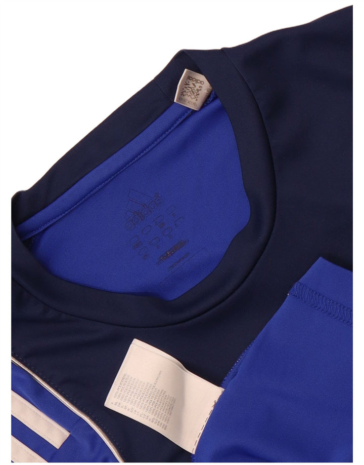 Adidas Herre grafisk T-shirt Top XS Blå Colourblock Polyester