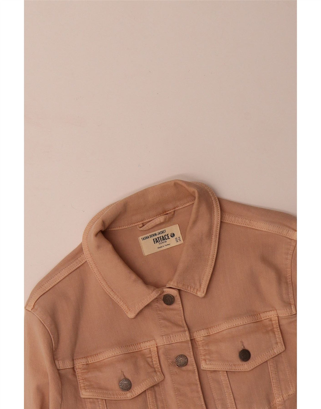 FAT FACE Womens Denim Jacket UK 12 Medium  Beige