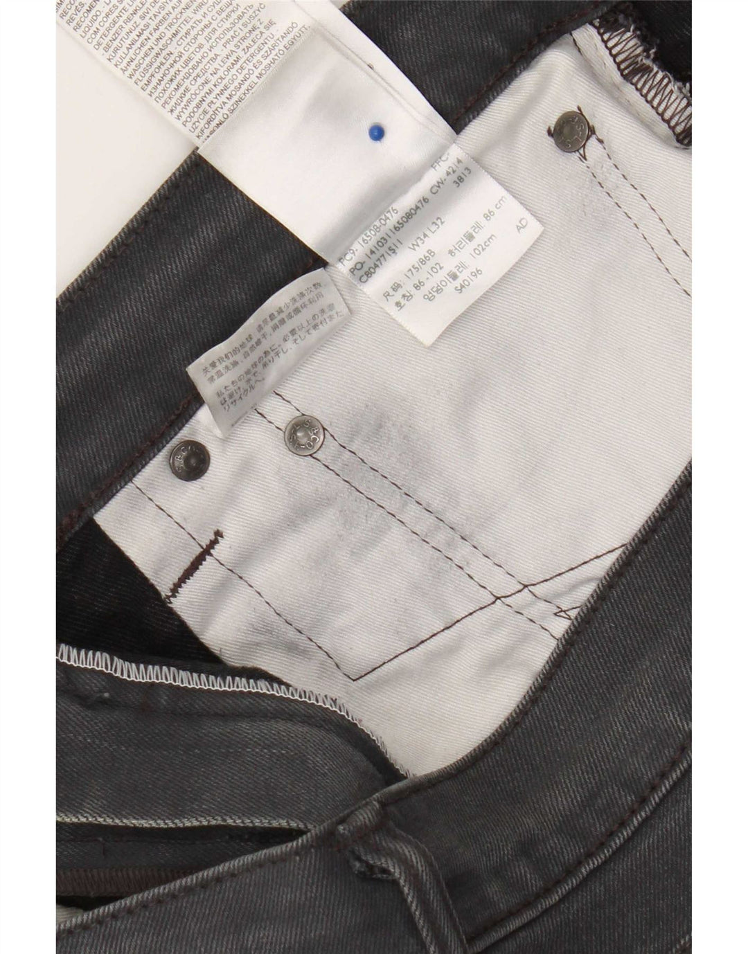 Levi's Slim Jeans til mænd W34 L32 Grå bomuld
