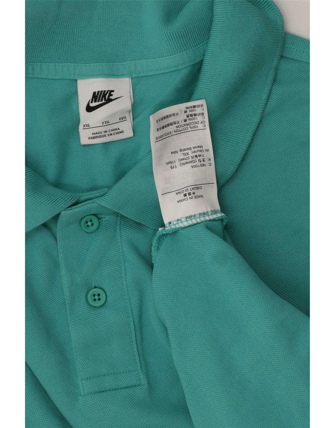 Nike poloskjorte til mænd 2XL turkis bomuld