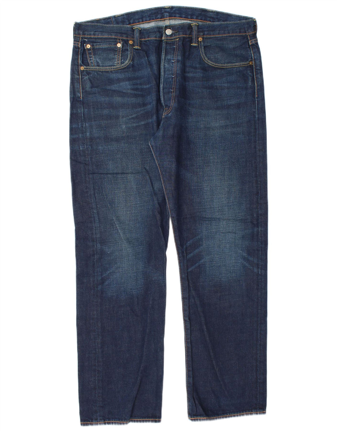 LEVI'S Herre 501 Straight Jeans W38 L32 Blå Bomuld