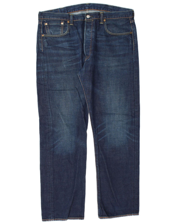 LEVI'S Herre 501 Straight Jeans W38 L32 Blå Bomuld