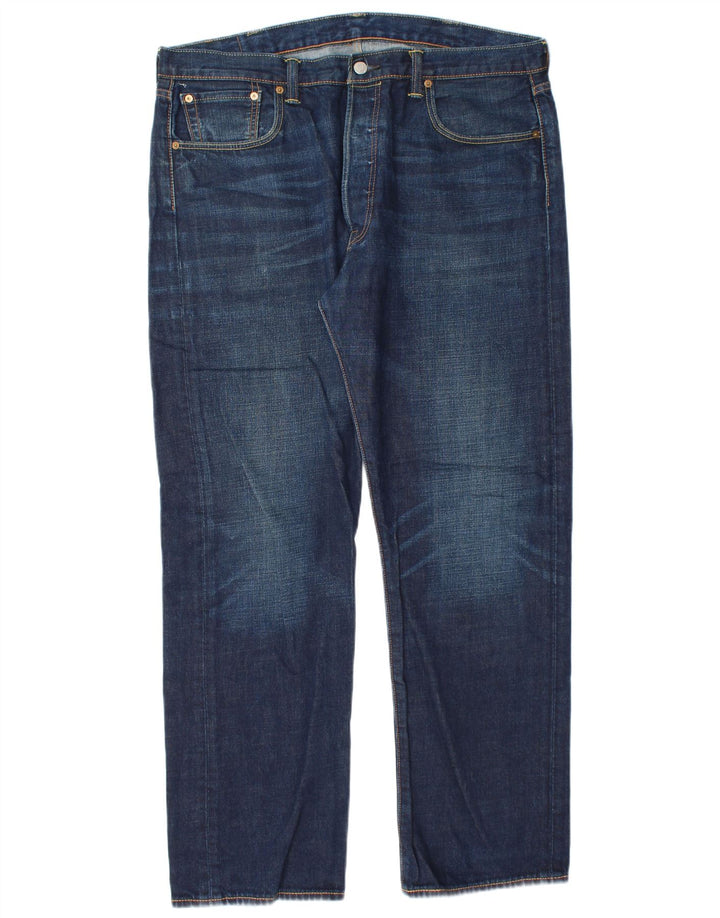 LEVI'S Herre 501 Straight Jeans W38 L32 Blå Bomuld