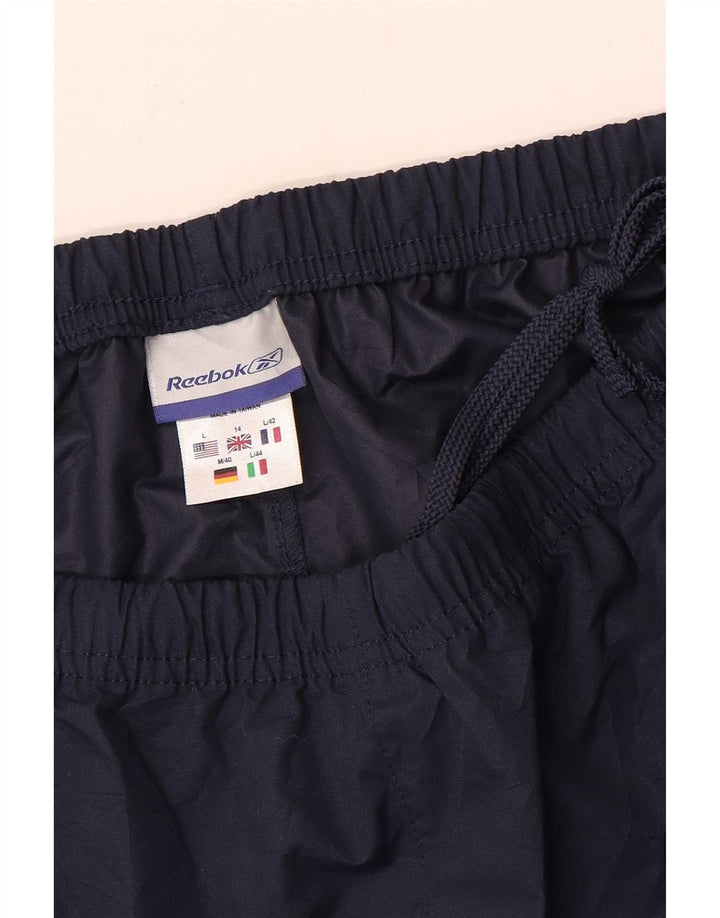 Reebok Womens træningsdragt Bukser UK 14 Large Navy Blue Polyester