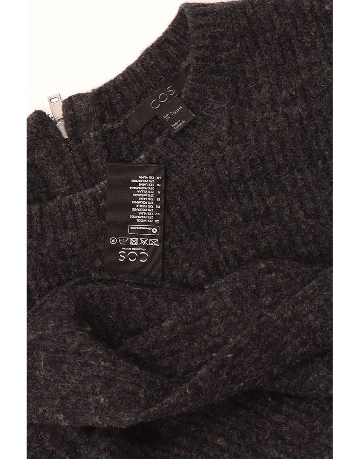 Cos Dame Cardigan Sweater UK 16 Large Grå Uld