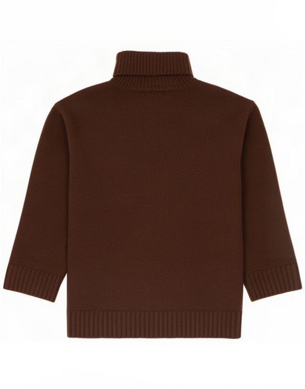 Marks & Spencer Womens Roll Neck Jumper Sweater UK 14 Medium Brown