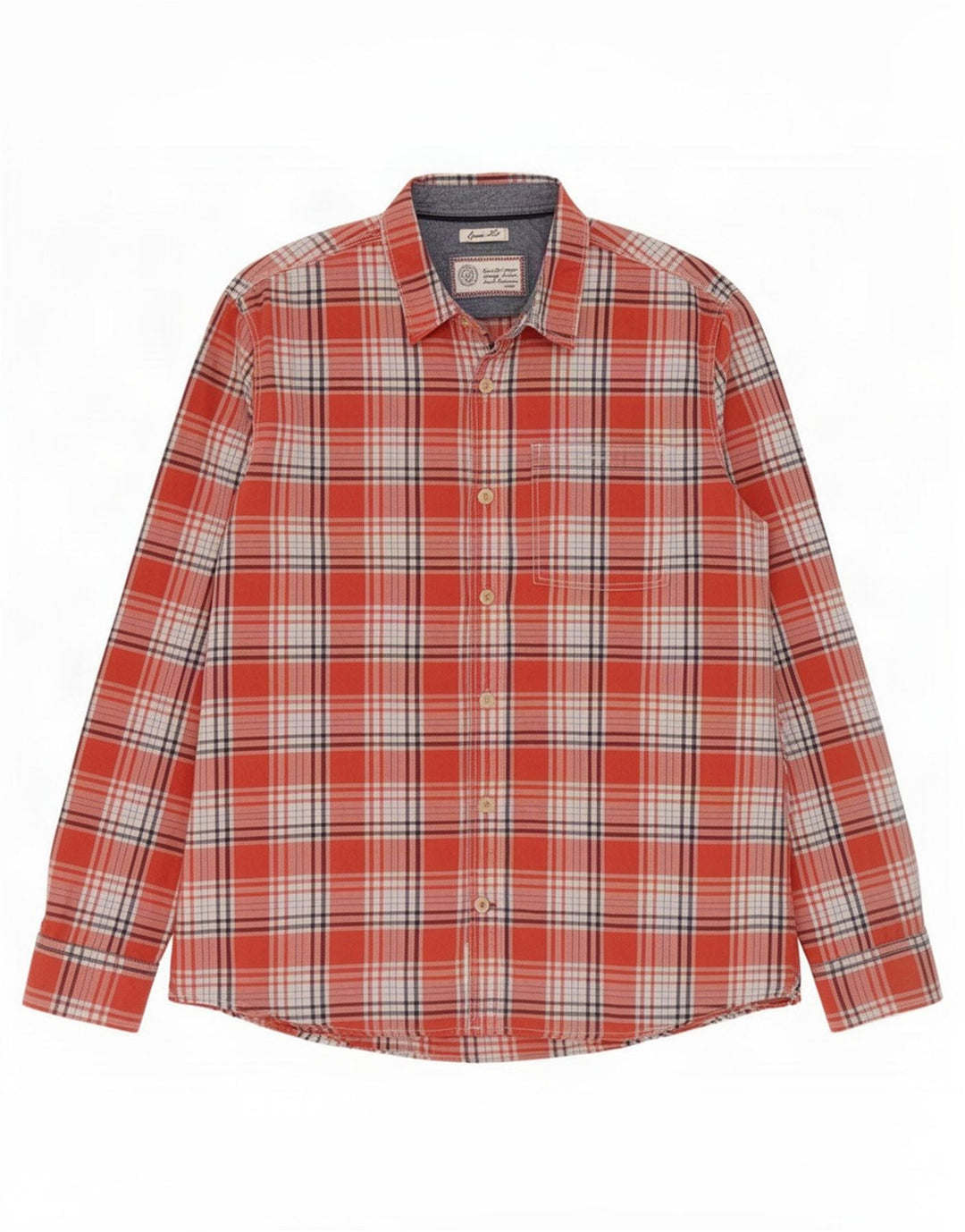 Fat Face Herre Classic Fit skjorte XL rød ternet bomuld