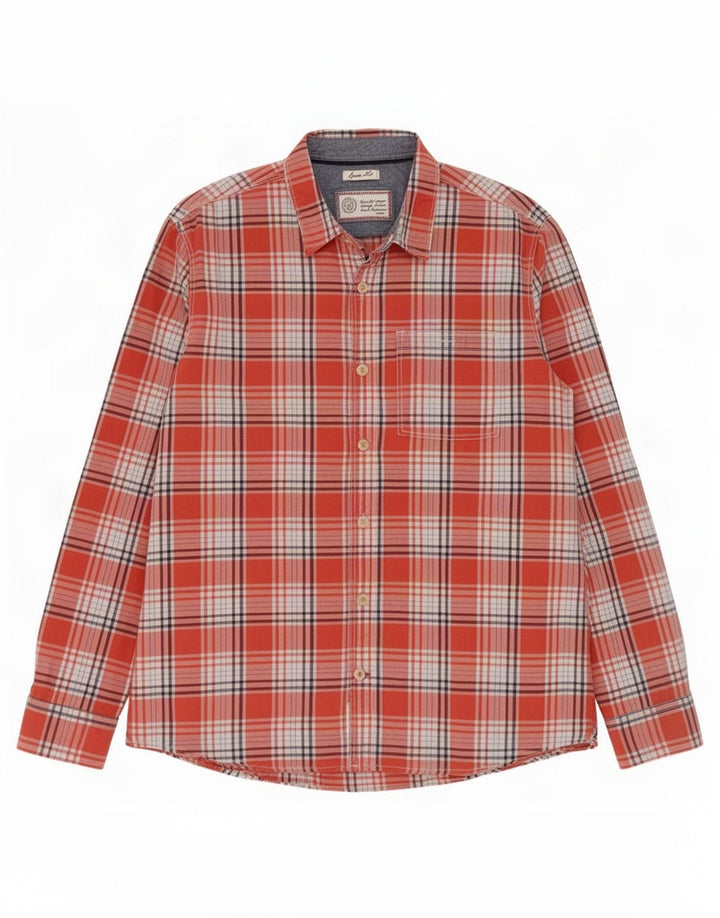 Fat Face Herre Classic Fit skjorte XL rød ternet bomuld