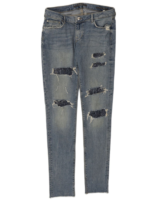 Guess Kvinders Distressed Skinny Jeans W30 L32 Blå Bomuld