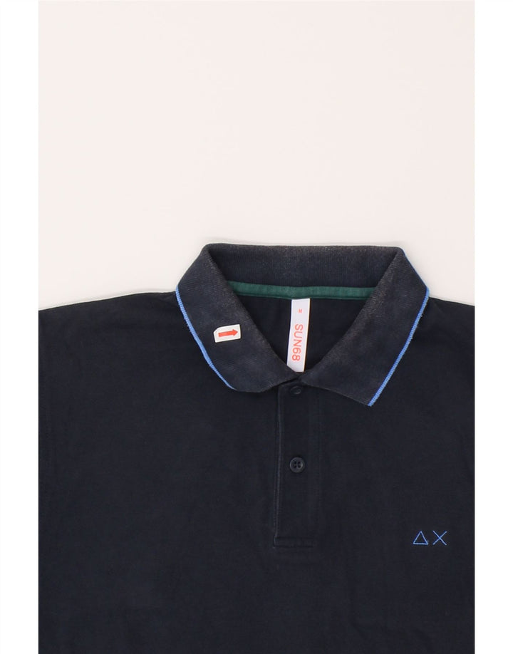 SUN68 Mens Polo Shirt Medium Navy Blue Cotton Vintage Sun68 and Second-Hand Sun68 from Messina Hembry 