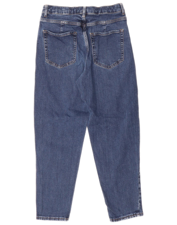 Marks & Spencer Dame Mom High Rise Tapered Jeans UK 10 Small W28 L26 Blue