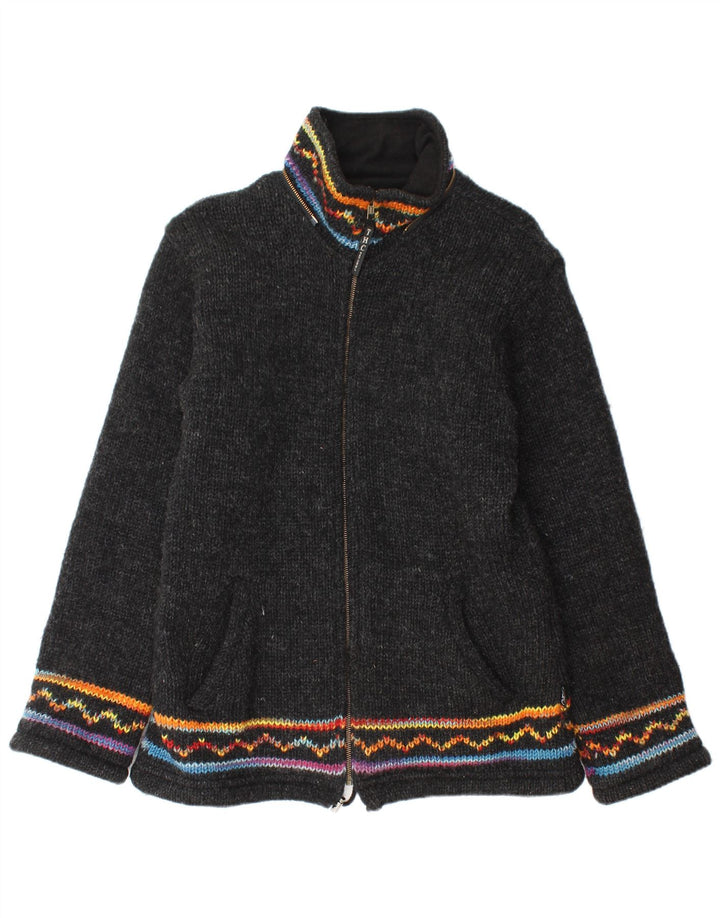 THC Cardigan Sweater med lynlås til mænd Stor Sort Geometrisk