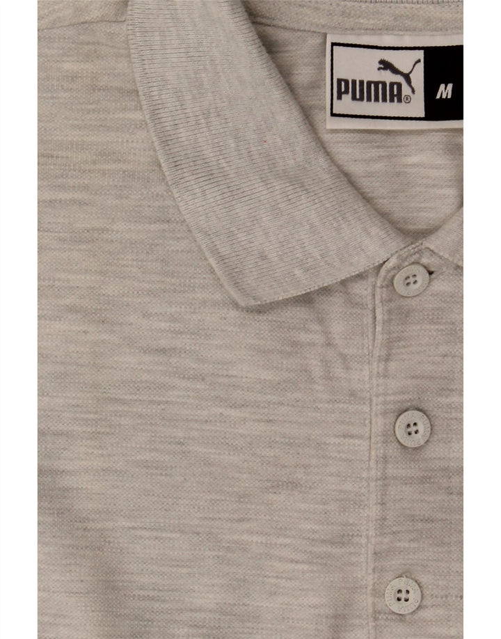 PUMA Mens Polo Shirt Medium Beige Flecked Cotton Vintage Puma and Second-Hand Puma from Messina Hembry 