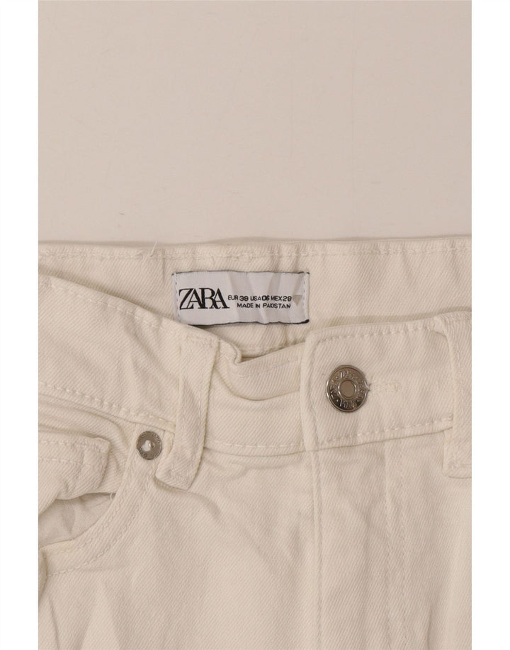 Zara Dame High Rise Bootcut Jeans EU 38 Small W28 L25 White