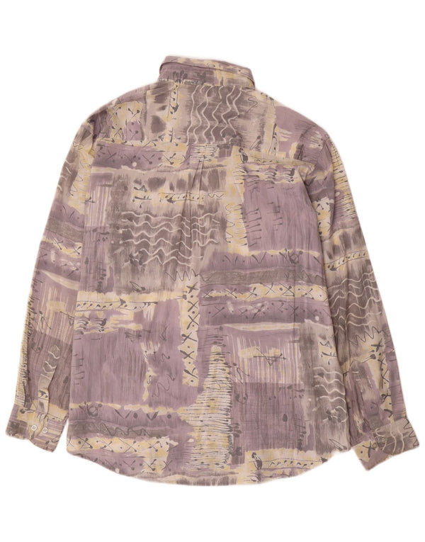 VINTAGE Herreskjorte str. 16 16 1/2 Large Grey Patchwork Viscose