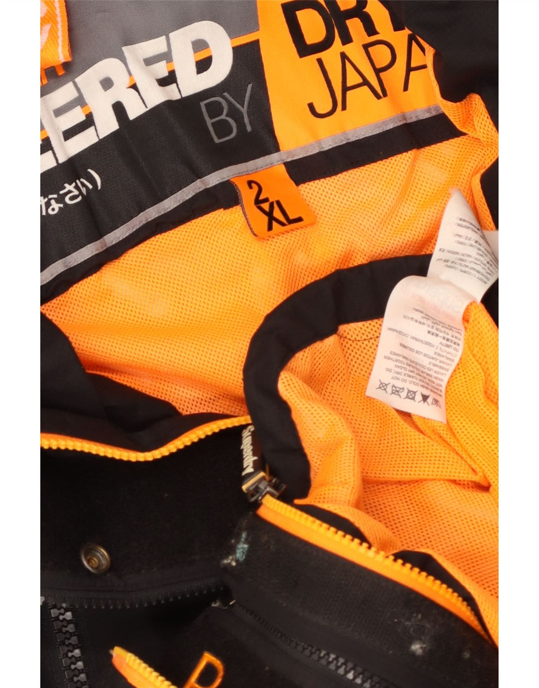 Superdry konstrueret regnjakke til kvinder UK 20 2XL sort nylon