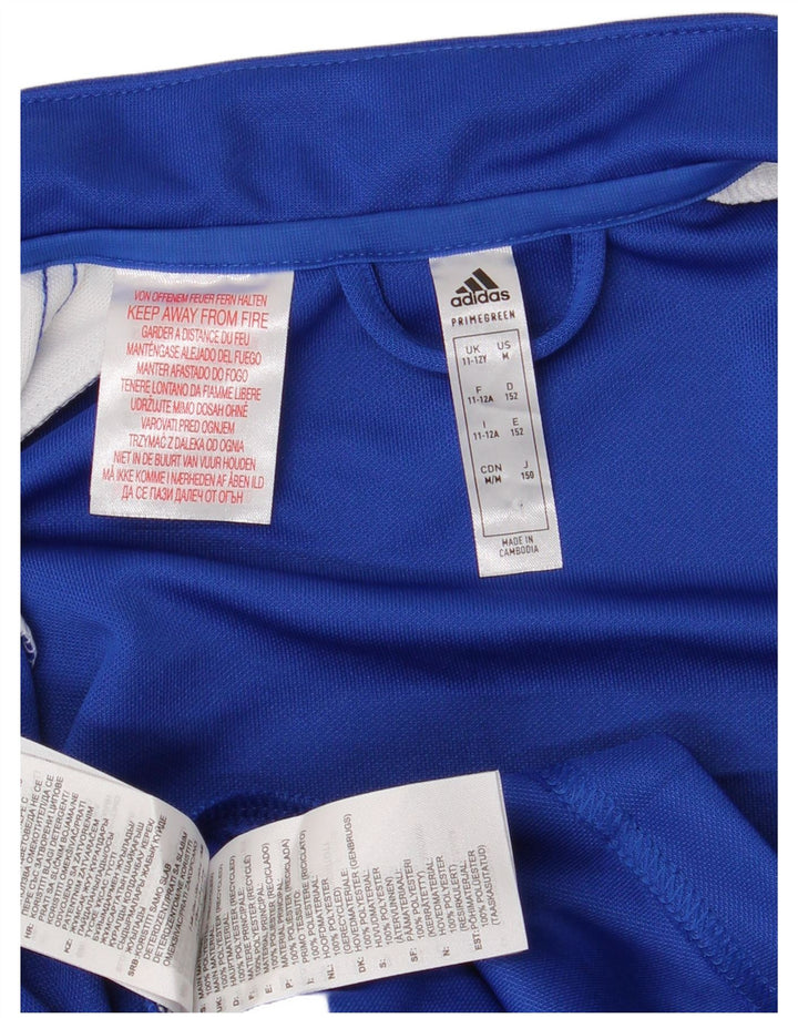 Adidas Boys Aeroready Tracksuit Topjakke 11-12 År Blå Polyester
