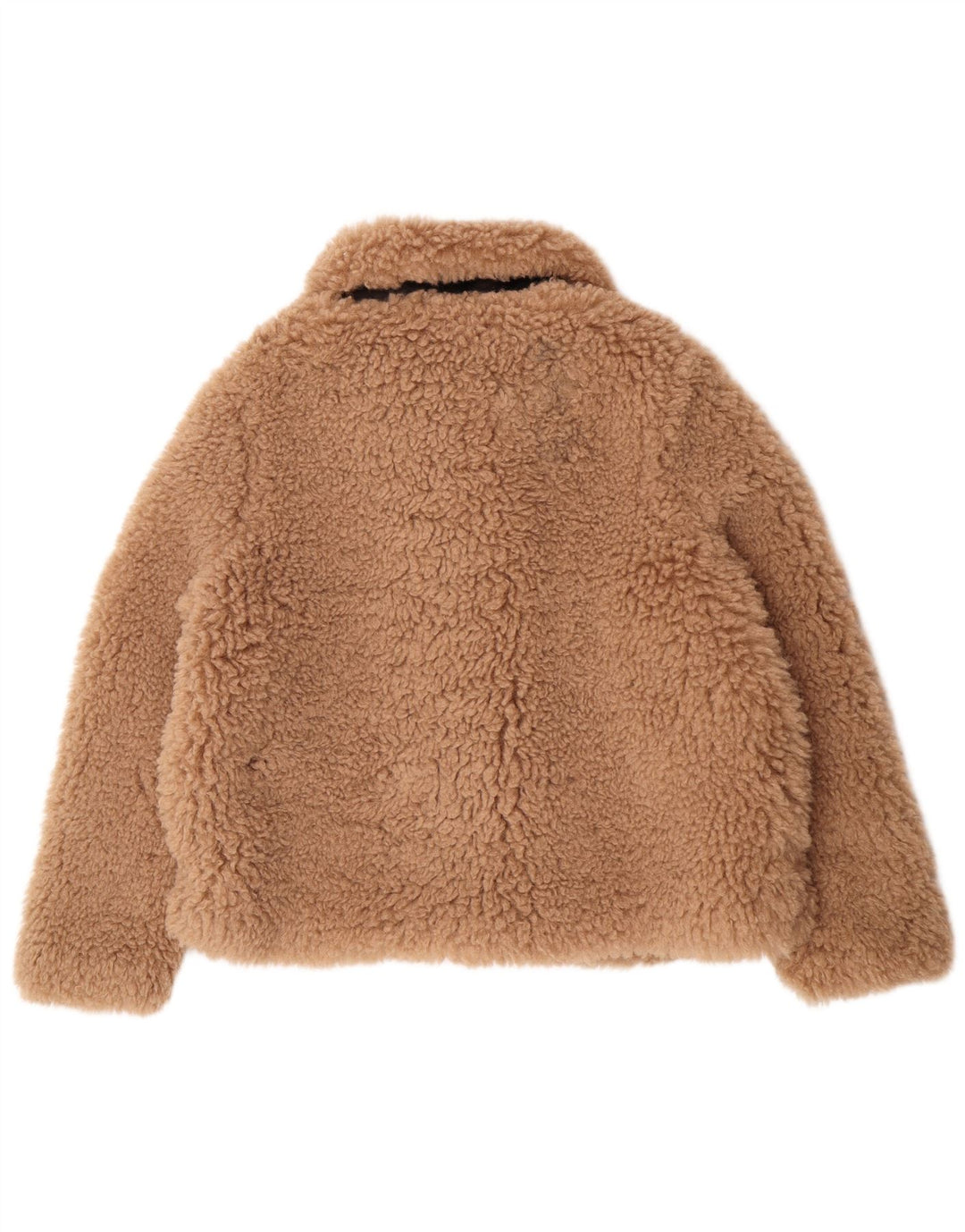 Zara Dame Teddy Bear Oversized Faux Fur Jacket UK 16 Large Beige