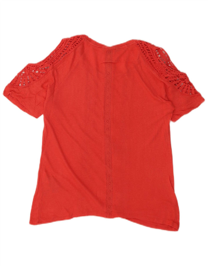 DESIGUAL Womens Blouse Top UK 10 Small Red Floral Viscose