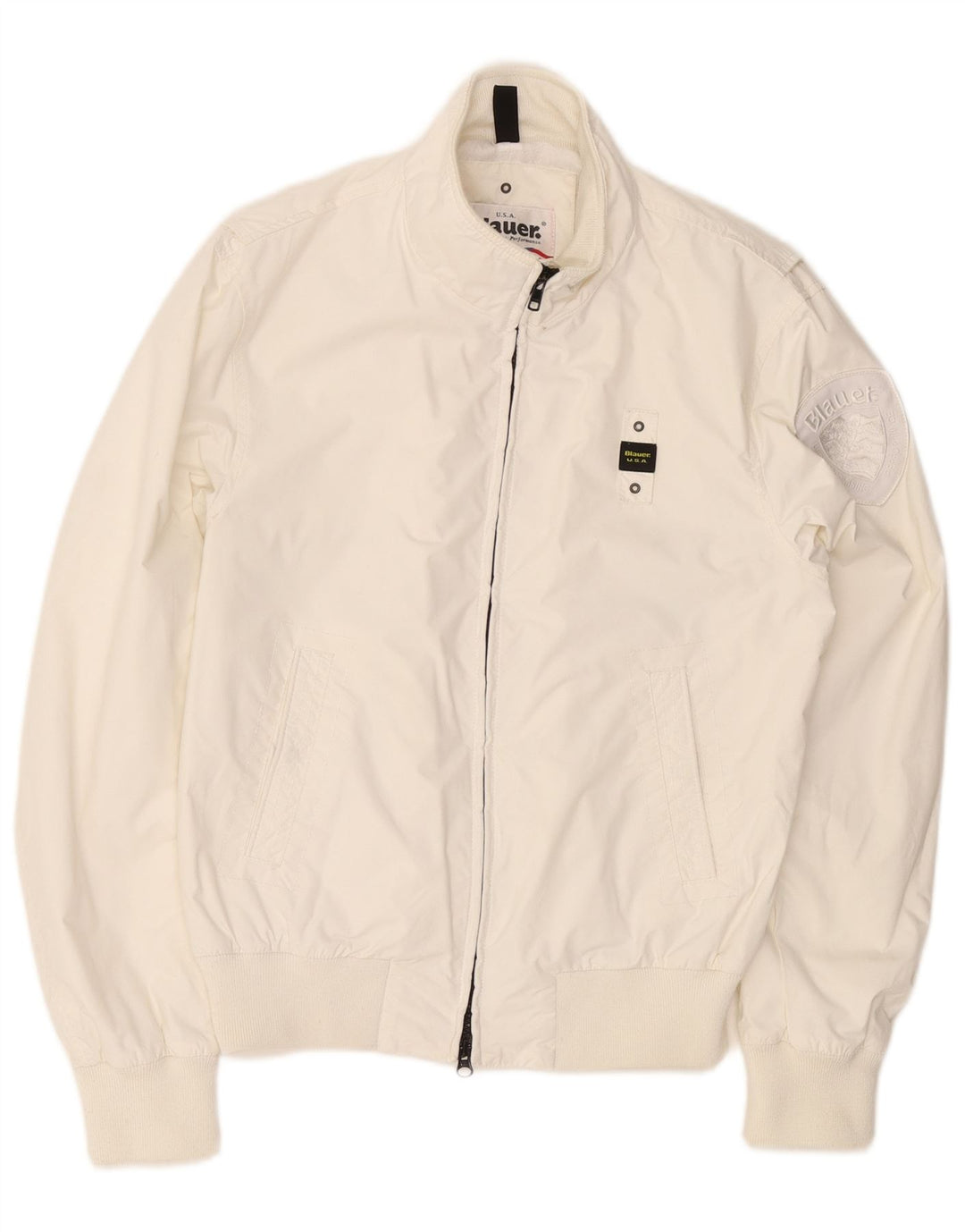 BLAUER Bomberjakke til mænd UK 38 Medium White Nylon