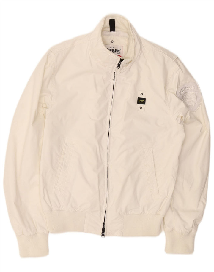 BLAUER Bomberjakke til mænd UK 38 Medium White Nylon