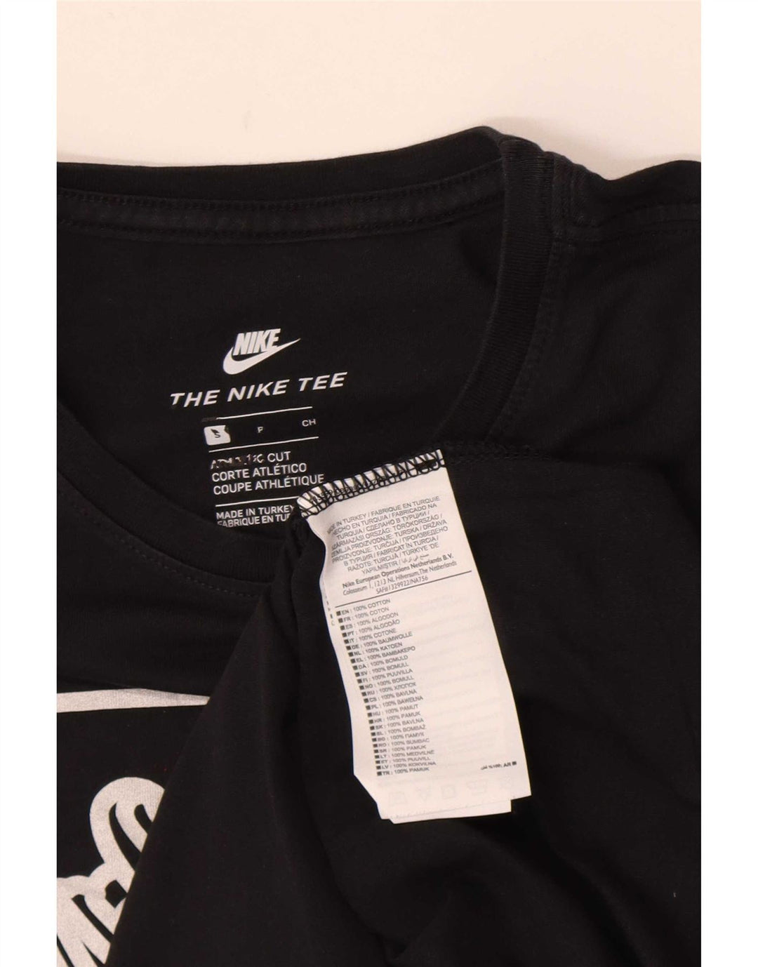 Nike Herre Athletic Cut Grafisk T-Shirt Top Lille Sort Bomuld