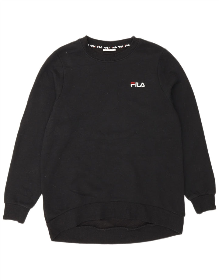 Fila Dame Sweatshirt Jumper UK 10 Small Black Bomuld