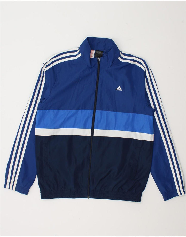 Adidas Regnjakke til drenge 13-14 år Navy Blue Colourblock Polyester