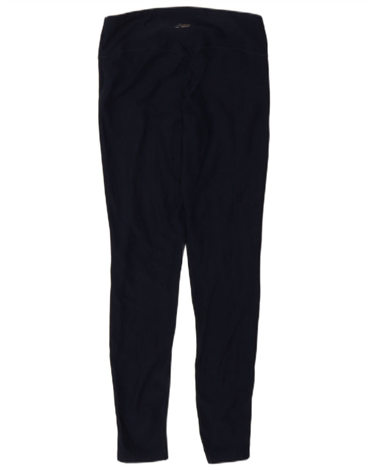 NEW BALANCE Womens Leggings UK 8 Small Navy Blue Polyester