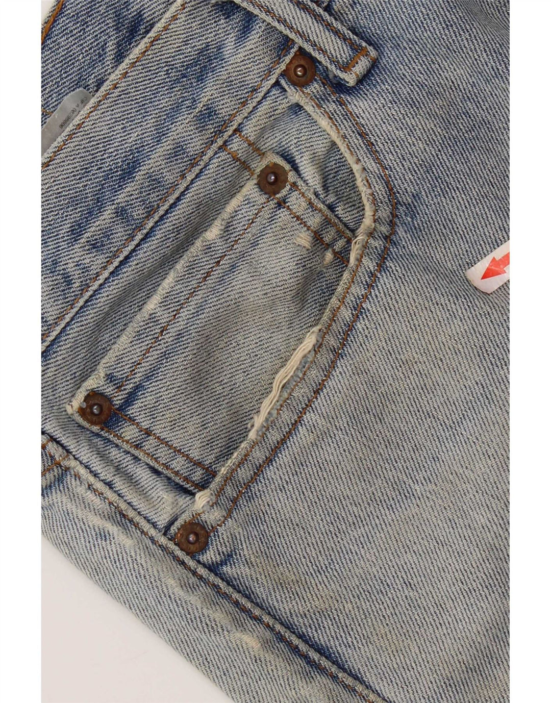 Levi's Herre 505 Distressed Straight Jeans W34 L28 Blå Bomuld
