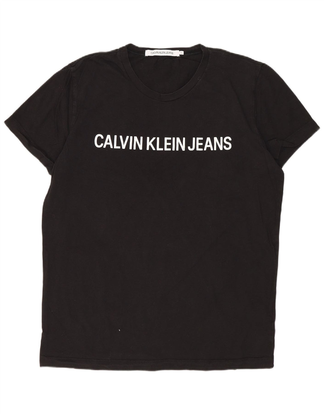 CALVIN KLEIN JEANS Herre grafisk T-shirt Top Stor Sort Bomuld