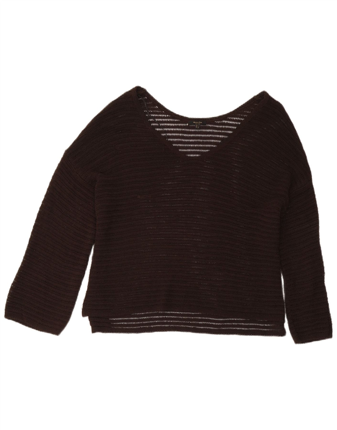 Massimo Dutti Dame Oversized Langærmet Bluse Top UK 10 Lille Brun