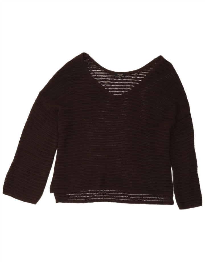 Massimo Dutti Dame Oversized Langærmet Bluse Top UK 10 Lille Brun