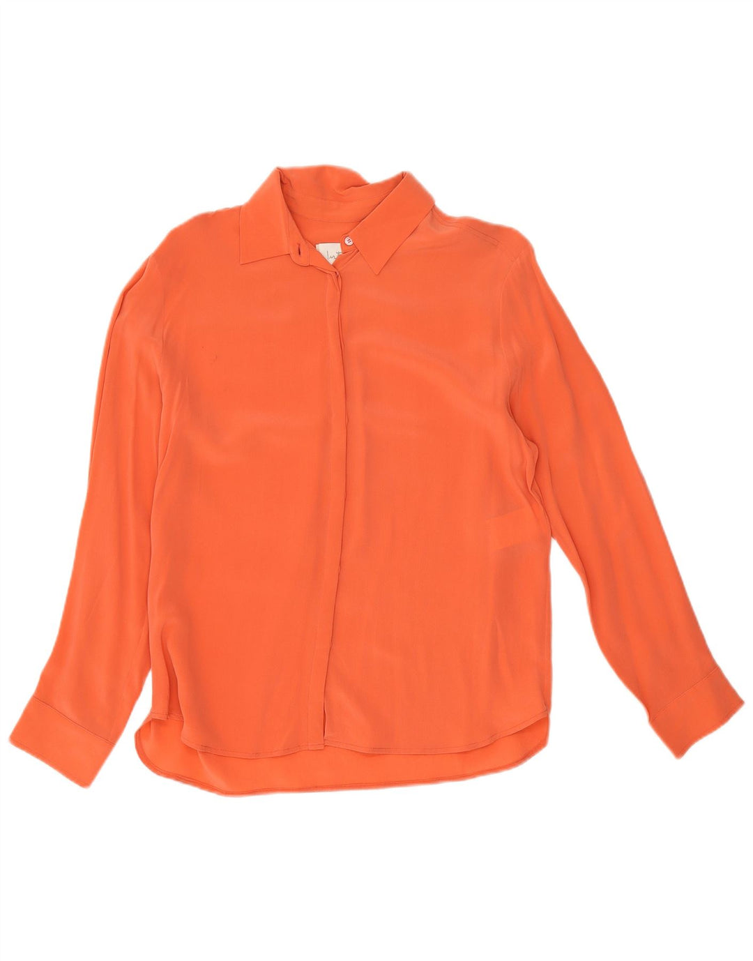Intrend skjortebluse til kvinder UK 10 Small Orange Silk