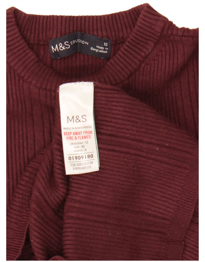 Marks & Spencer Dame sweater med rund hals DK 12 Medium Burgundy