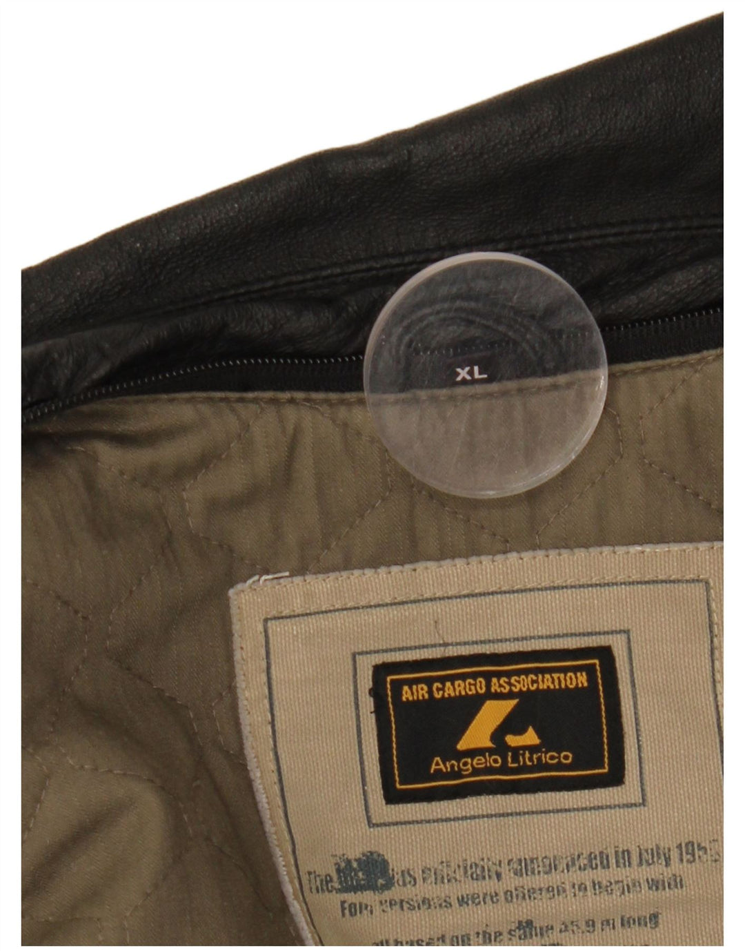 ANGELO LITRICO Herre Læderjakke UK 42 XL Sort Læder