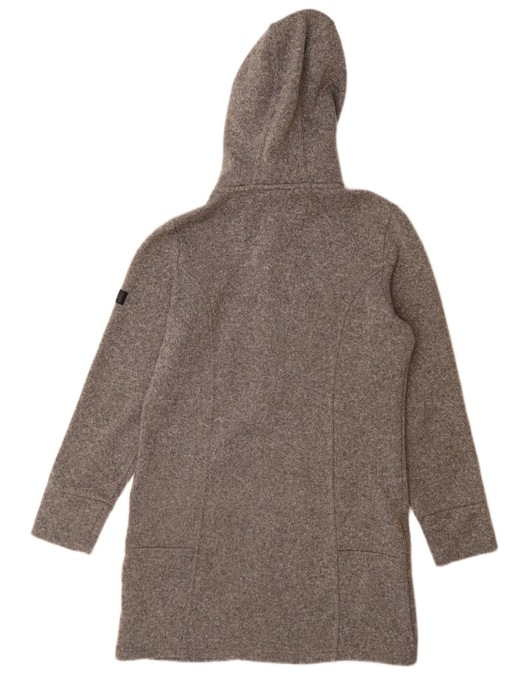 VINTAGE Dame Longline Hættetrøje Sweater UK 14 Medium Grey Polyester