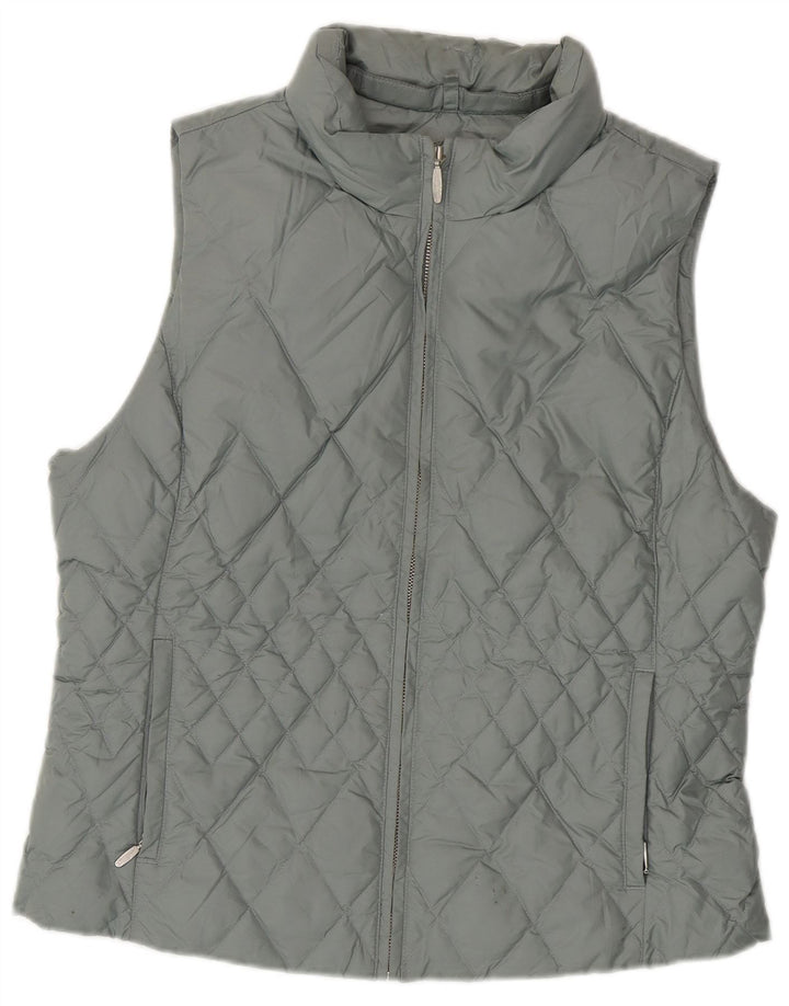 Eddie Bauer Dame Polstret Gilet UK 16 Large Blue Polyester