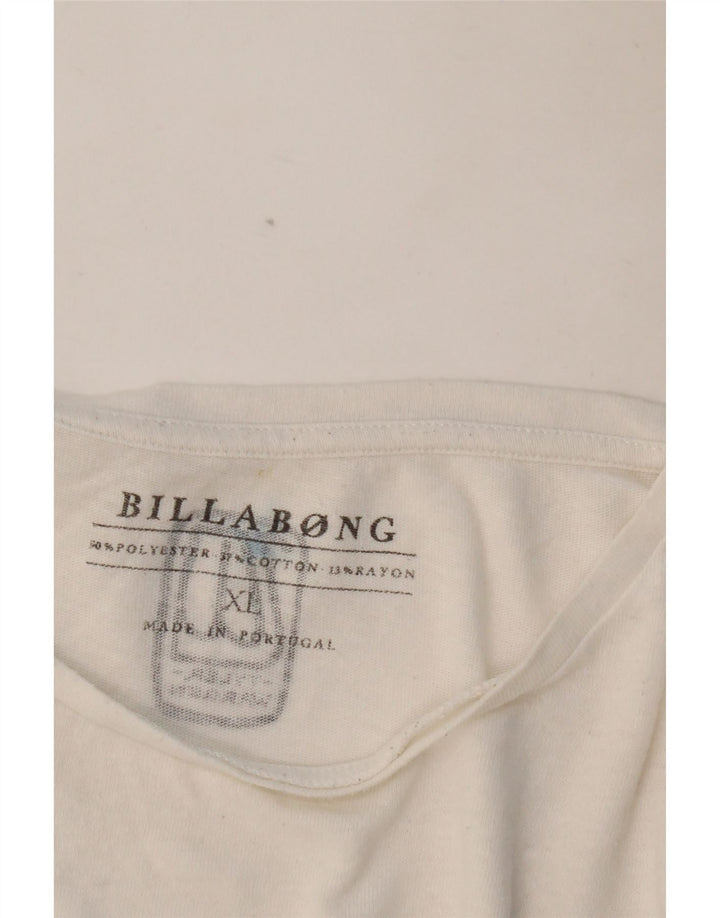 BILLABONG Herre Grafisk T-Shirt Top XL Hvid Polyester